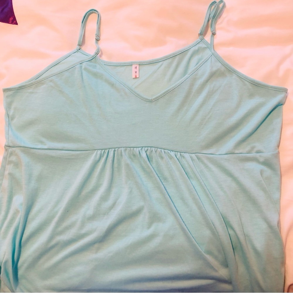 Rosegal Plus Size 3X(fits1X) 2 piece, Mint Dress Peach Lace Tie Crop, Maternity - Picture 4 of 16